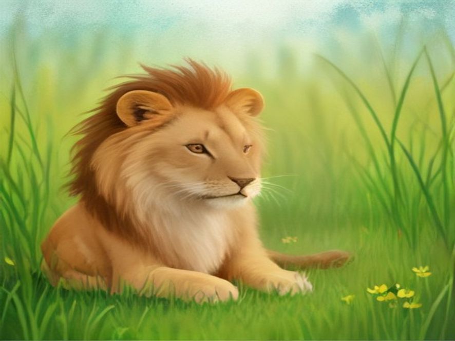 Ілюстрація до казки «Richi, der kleine Löwe, und die Maus»