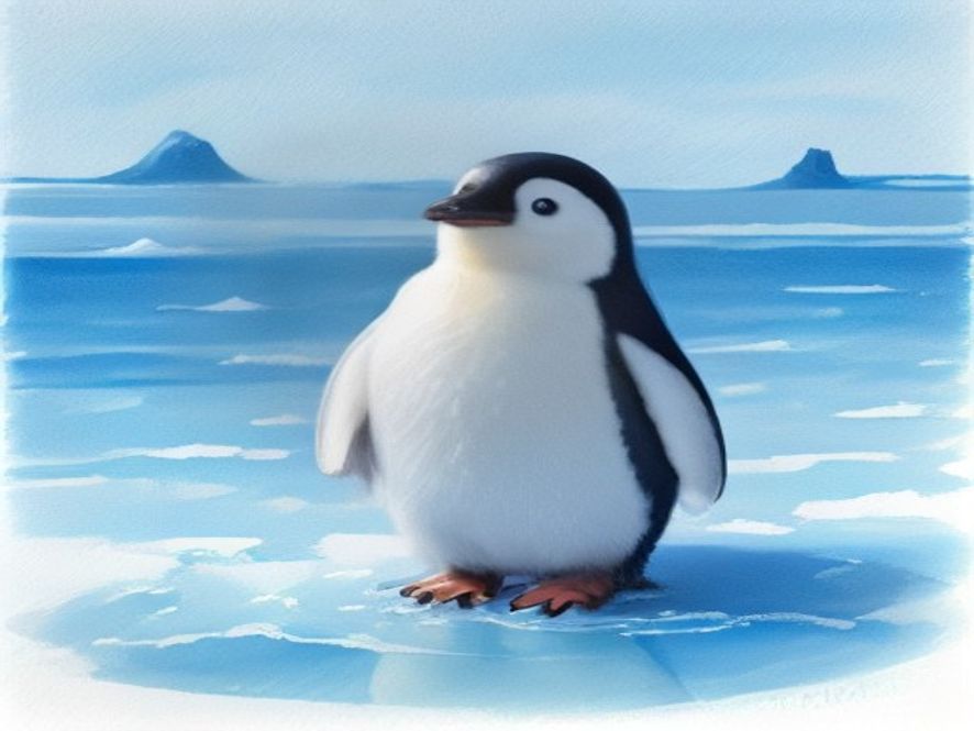 Ілюстрація до казки «Petit Pingouin Pip et le trou d’eau glacée»